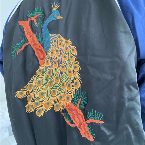 Aritzia Wilfred Embroidered Satin Bomber Jacket - Picture 4 of 8